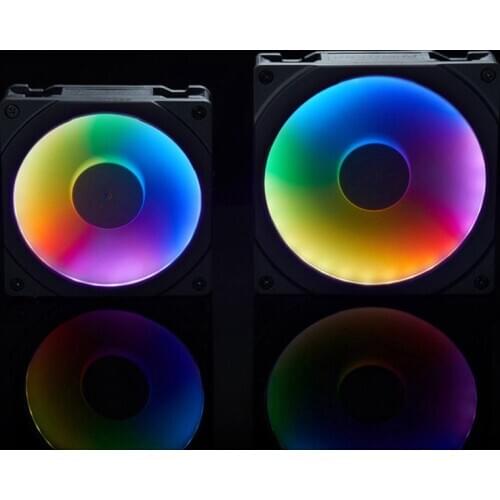 120mm/140mm RGB Colorful LED Rainbow Color Fan Halos Aperture for 12/14cm Fan Synchronous Motherboard Light Control D7YC