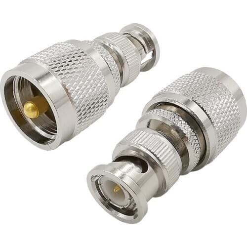 2Pcs BNC to UHF RF Coaxial Coax Adapter BNC PL259 Male Plug to UHF Male Plug Straight Adapter BNC to UHF Connector for Antenna