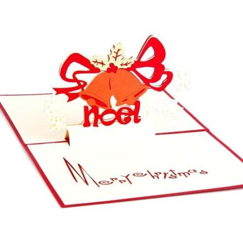 3pcs/set or 10pcs/set Creative 3D Invitation Card Handmade Christmas Festival Blessing Card Red Color Postcard Gift