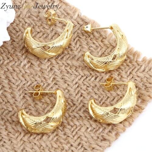 5 Pairs, Metal Geometric Stud Earrings For Women Golden Copper Geometric Earrings Brinco Jewelry