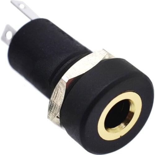 5PCS Plastic 3PIN PJ-392A 3 Pole Black 3.5mm Audio Headphone Socket Jack Vertical Stereo Solder Panel Mount Connector