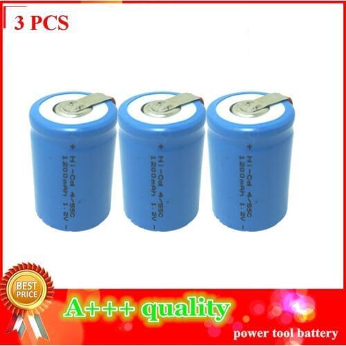 1200mAh 1.2V Ni-CD 4/5SC 4/5 SC Sub C Rechargeable Battery Cell for Power Tools 3 Pack