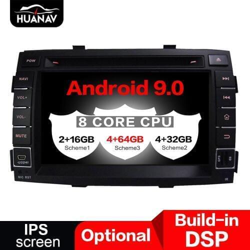 DSP Android 9.0 Car DVD player GPS navigation for Kia Sorento 2011 2012 auto multimedia stereo radio player head uint tape 4+64G