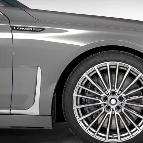 Car Styling 2pcs Side Wing Badge Emblem Fender Sport Car Sticker for Mitsubishi Lancer accessories car styling