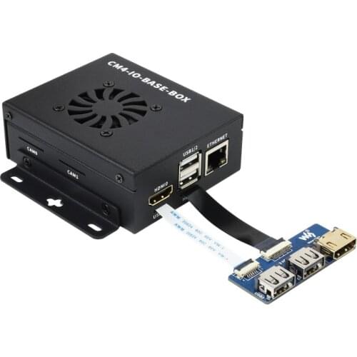 CM4 IO Base Board Kit for Raspberry Pi Compute Module 4, Includes CM4 IO Expansion Board B Type / Metal Case / USB HDMI Adapter
