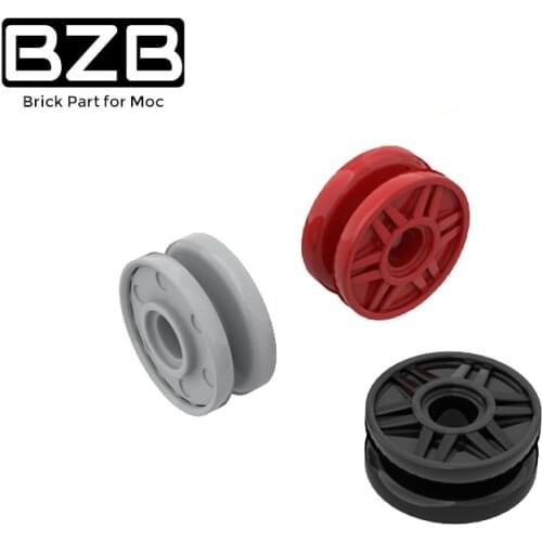 BZB MOC 56902 18x8mm Wheel Hub Big Pulley High-tech Building Block Parts Brick Model Kids DIY Educational Toys Best Gifts