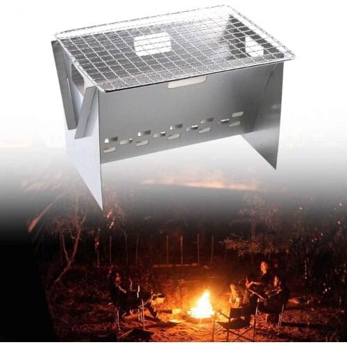 BBQ Grill Portable Stainless Steel Barbecue Foldable Barbecue Grill Accessories Family Outdoor Products Family Picnic Park Use