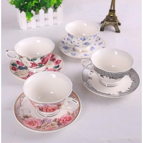 Ceramic coffee cup and saucer European style coffee cup set English afternoon tea cup teacup with saucer