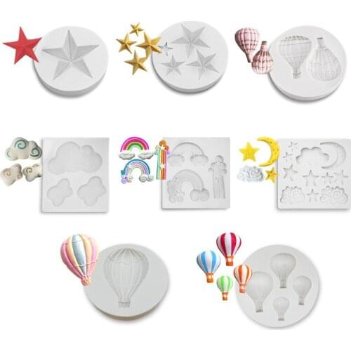 Creative Rainbow Cloud Shape Chocolate Silicone Mold DIY Childrens Gummy Dessert Mold Baking Cake Decoration Accessories