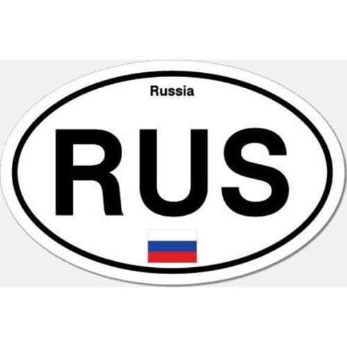 Creative Funny RUS Russia Country Code Window Body Car Sticker Cover Scratch Decal Auto Accessories,12CM*7CM