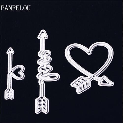 PANFELOU The arrow of love Scrapbooking Easter card album paper die metal craft stencils punch cuts dies cutting