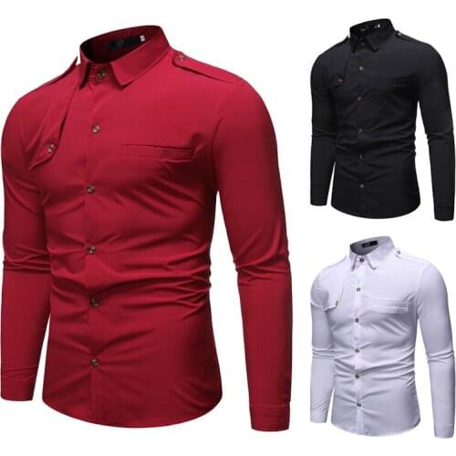 2021 foreign trade new fashion all-match solid color stitching lapel mens long-sleeved floral shirt mens shirts