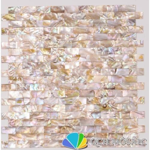 Freshwater shell mother of pearl mosaic tile for house decoration wall tile natural color 11 square feet/lot strip pattern