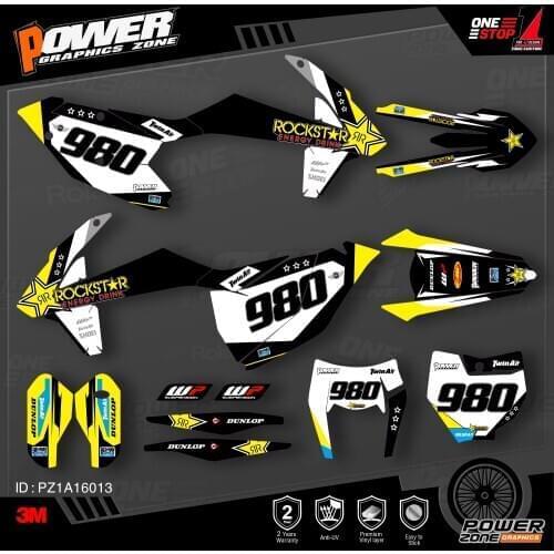 PowerZone Custom Team Graphics Backgrounds Decals 3M Stickers Kit For KTM SX SXF MX 16-18 EXC XCW Enduro 17-19 125 to 500cc 13
