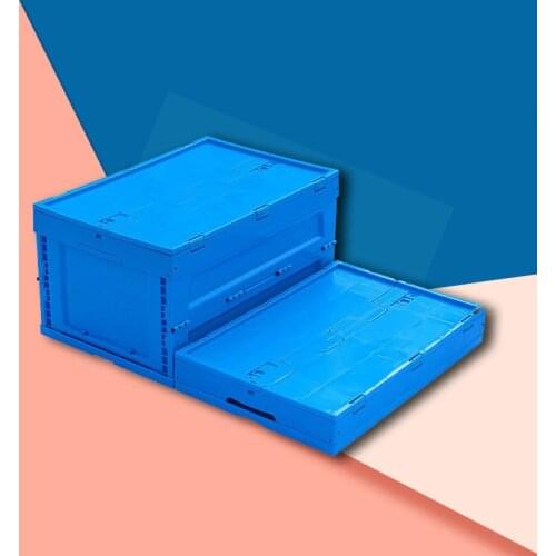HQ TB1 Heavy Load NEW Plastic Collapsible Folding Storage Turnover Box Cube Basket Recycle Case with Lid for Warehouse Transport