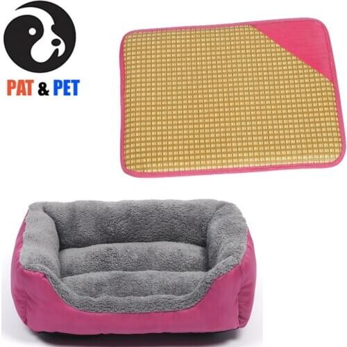 Solid Color Square Washable Thickening Four Seasons Universal Dog Pad , 4 Color Optional Cat Nest with Summer Sleeping Mat
