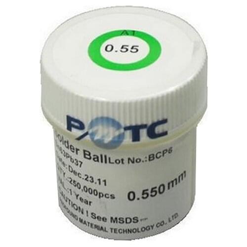 PMTC 250K BGA Solder Ball 0.2 0.25 0.3 0.35 0.4 0.45 0.5 0.55 0.6 0.65 0.76mm Leaded BGA Reballing Ball for IC Chip Rework