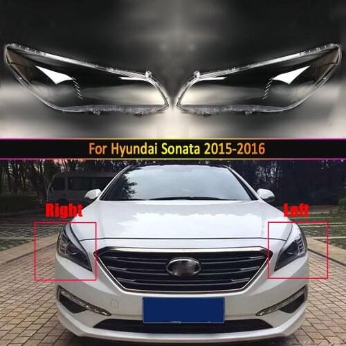 Car Headlight Lens For Hyundai Sonata 2015 2016 Headlamp Cover Car Replacement Front Auto Shell Cover