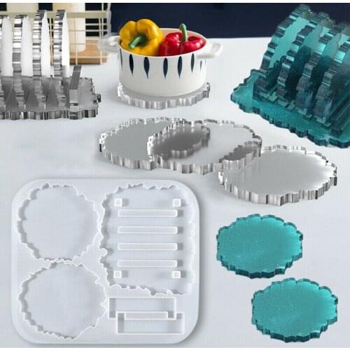 Silicone Crystal Epoxy Resin Mold Coaster Mat Storage Rack Epoxy Resin Casting Mold For DIY Crystal Resin Silicone Mold