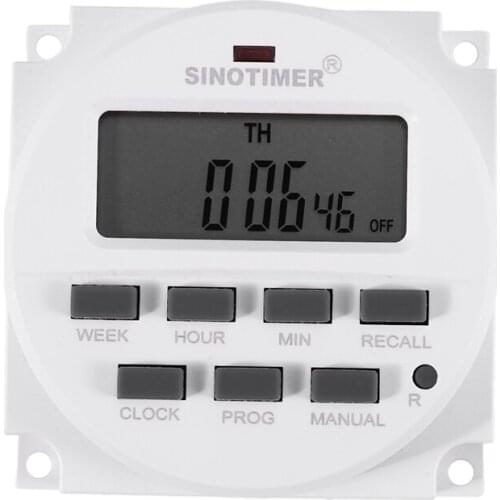 Sinotimer Tm618H-2 220V Ac Digital Time Switch Output Voltage 220V 7 Day Weekly Programmable Timer Switch For Lights Application