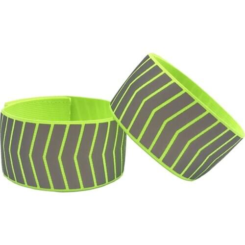 Safety Reflective Sports Arm Bands Arrow Mark Wrist Belt Night Running Cycling High Visibility Safety Band Reflector Tape Straps