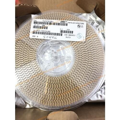 Free Shipping 2000PCS/plates TAJB107M010RNJ 1210 3528 100uF(107) ±20% 10V SMD Tantalum capacitor