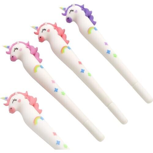 Creative Cartoon Student Unicorn PVC Flexible Gel Pen Gel Pen