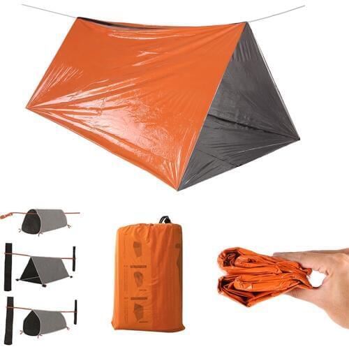 Outdoor Tent Outdoor Shelter Emergency Tube Tent Survival Orange Shelter Rescue Camping Tent Aluminum Film Sleeping Bag