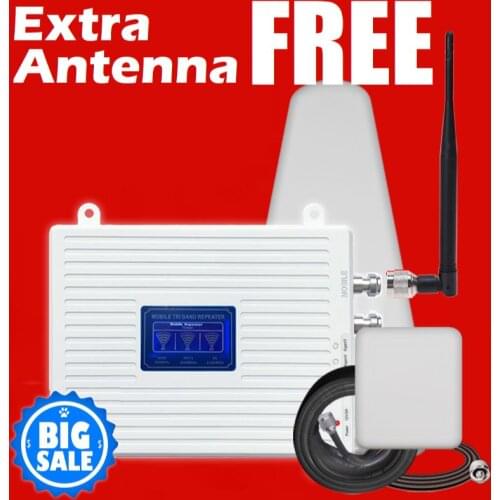 MIMO Two Indoor Ceiling Antenna Signal booster cellular amplifier 4g repeater 3g 900 1800 2100 TOP LDPA 10 to 40 meter cable