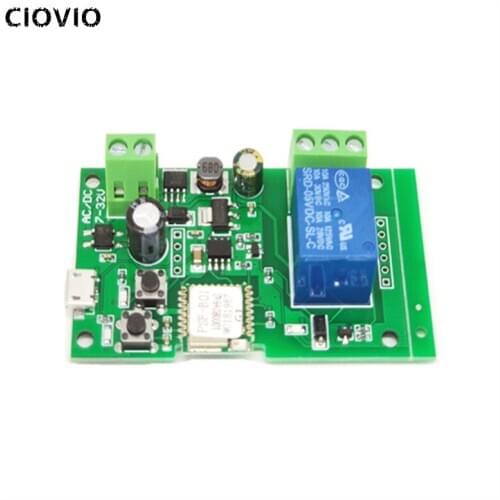 CIOVIO 1PCS wifi switch DC 5V 12v 24v 32v Inching/Self-Locking wireless Relay module Smart home Automation for Computer access