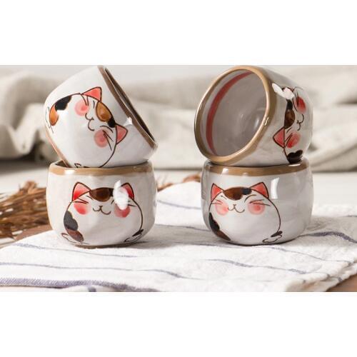 Japanese Tea Sets Small Cups Hand-painted Kungfu Tea Sets Household Ceramics Single Cup Under-glaze Colored Tea Ceremony Tea Cup