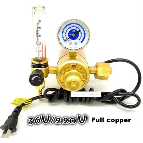 YQT-731L Carbon Dioxide Table Pressure Reducing Valve 36V / 220V Mixed Gas Pressure Reducer Electric Heating C02 Table 150W/75W