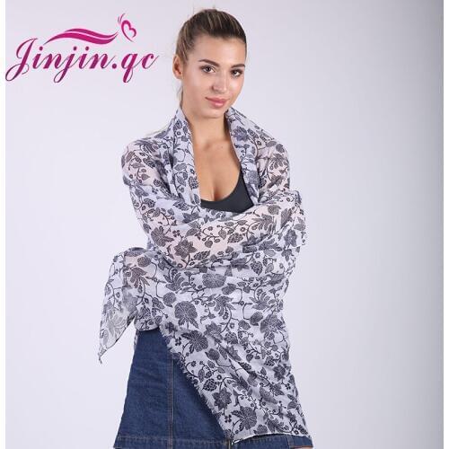 Jinjin.QC womens long print scarf winter floral viscose scarves and wraps female bandana 2019 new fashion shawl drop shipping