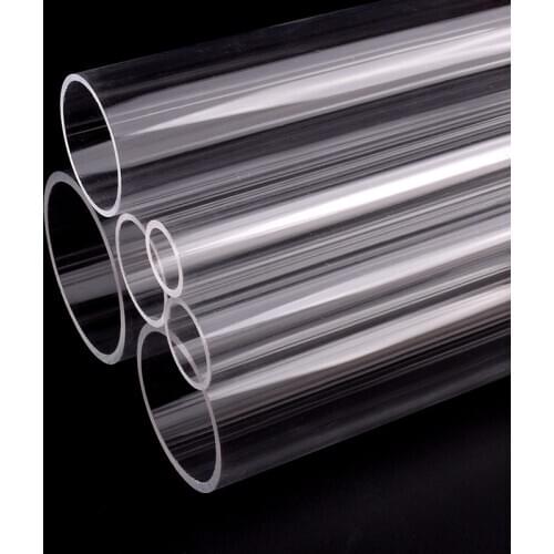 1pc 20cm Length OD 16-50mm Transparent Plexiglass Tube Acrylic Pipe Fish Tank Aquarium Supplies Garden Hydroponics Water Pipe D