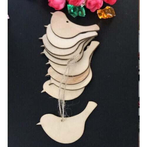 10pcs/lot Exquisite DIY Crafts Handicraft Bird Die Cutting Wood Angle DIY Scrapbook Wood Crafts Accessories MQ 013
