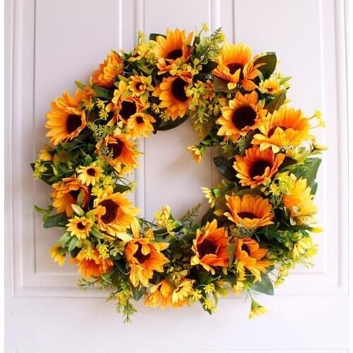 16inch Sunflower Wreath Summer Wreath Front Door Wreath Festival Wreath Gifts Handmade Wreath Rustic Wreath