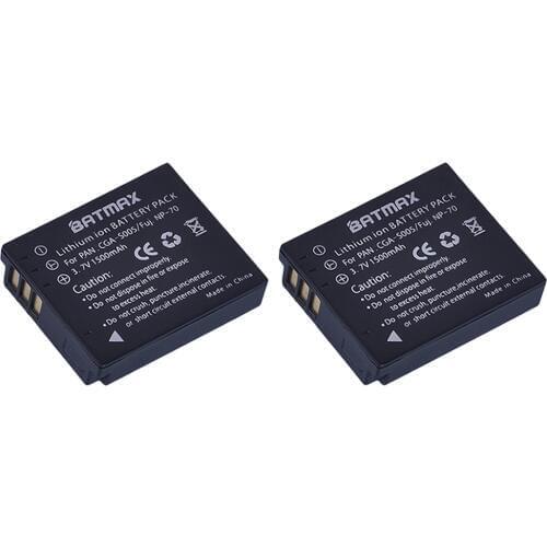 1500mAh 2Pcs CGA-S005E S005 DMW-BCC12 Batteries for Panasonic DMC FX100 FX10 FX50 LX3 LX2 FX9 FX8 FX180 FX12