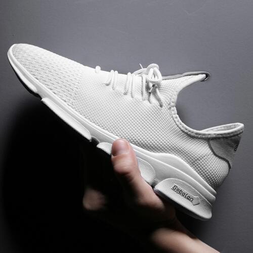 2019 New casual running shoes mens mesh breathable sports shoes trend small white shoes flying woven wild mens shoes TH-53