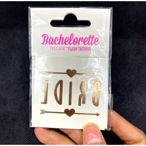 5Pcs Rose Gold Bridesmaid Bride To Be Tattoo Stickers Bridal Shower Party Favors Wedding Bachelorette Hen Party Decor