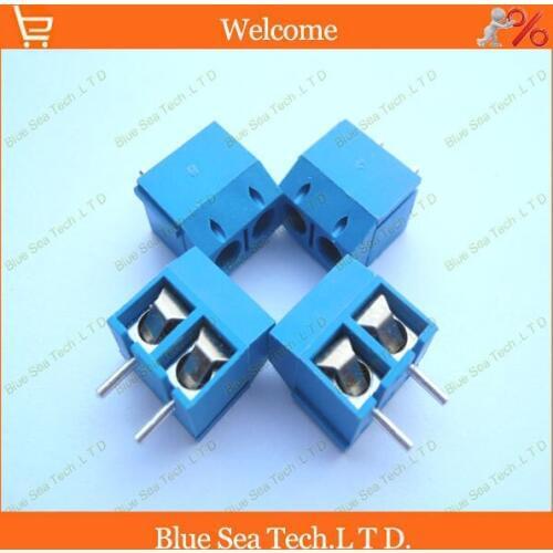 50pcs The best Blue KF301-2P 5.0mm 2Pin PCB Screw Terminal Block Connector,300V/16A(14-22 AWG wire)