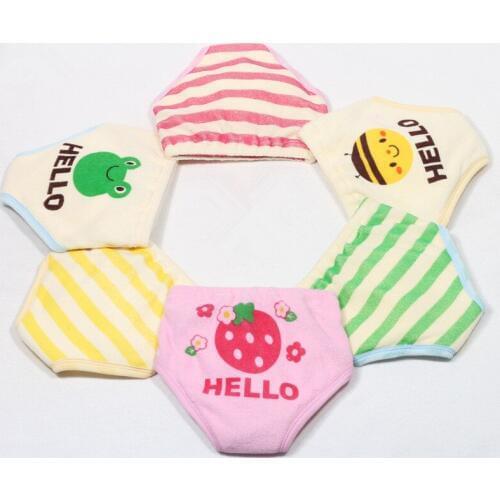 6 Layers Thick Baby Training Panties Boy Girl Pee Learning Shorts Underwear Infant Diapers Cotton Cute Nappies SY008