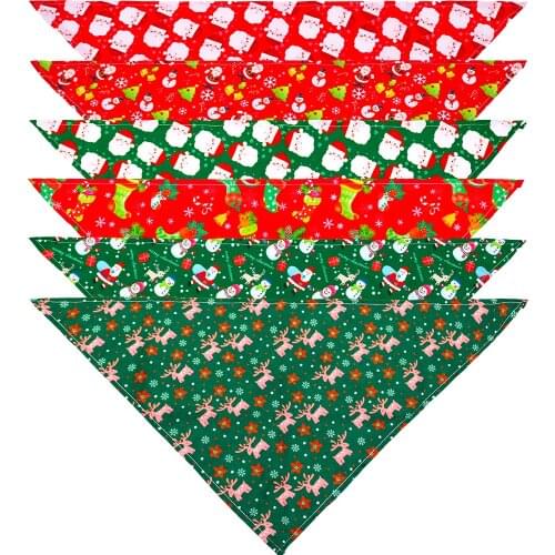 60pcs Dog Bandana Christmas Pet Supplies Polyester Pet Dog Bandanas Scarf Samll Dog Cat Bandana Christmas Dog Accessories