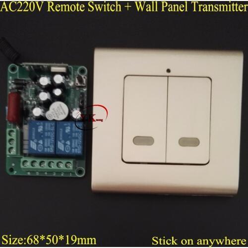 AC 220V 2 CH Way Relay Remote Switch Contact NO COM NC RF Wireless Switch Home LED Lamp Light Remote Lighting Wall Panel Key RX