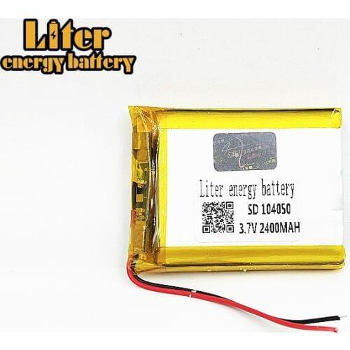 2400mAh Battery 3.7V Lipo 104050 Rechargeable for Dvr GPS MP4 MP5 Tablet PC Laptop Power Bank Electronic Toys Driving Recorder