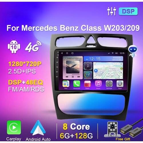 Car Radio For Mercedes Benz C Class W203 C200 C320 C350 CLK W209 2002-2005 Autoradio Multimedia Player GPS Auto No 2 din Android