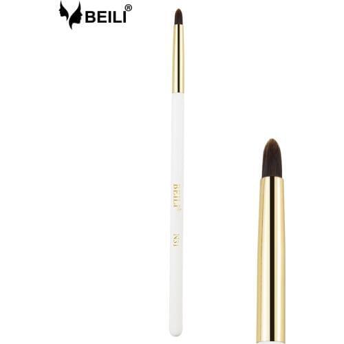 BEILI Luxury Professional Natural goat Makeup Brush Eye shadow Eyebrow Pearl White handle Gold makeup brush
