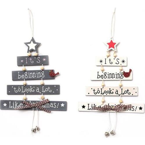 Christmas Wooden Pendant Hanging Door Decorations Xmas Tree Home Ornaments For Christmas Tree Door 3
