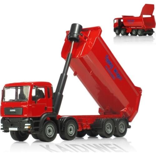 KAIDIWEI Alloy engineering car model toy all alloy 1:50 dump truck eight wheel truck toy model kid toys gift Red