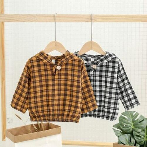 1 2 3 4 5 Years Kids Shirts Korean Casual Hood Shirts for Girls Boys Clothing Fashion Cotton Boys Shirts Long Sleeve Spring 2019