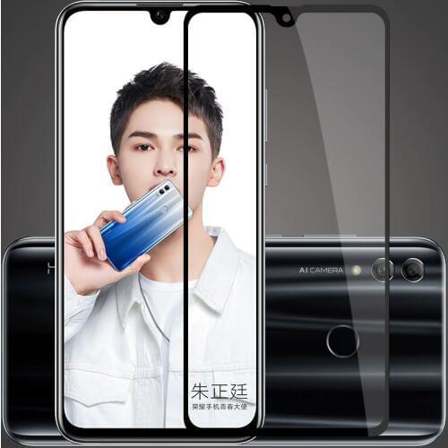 For Huawei P Smart 2019 Tempered Glass Front Full Cover Screen Protector Slim Armor Film For Huawei P samrt 2019 Black 6.21"